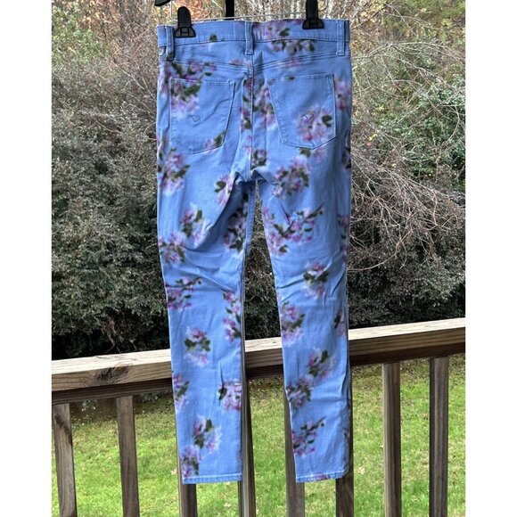 Hudson Barbara High Waist Skinny Ankle Jeans Pant Blue Blurred Floral USA Sz 28 - Picture 12 of 16